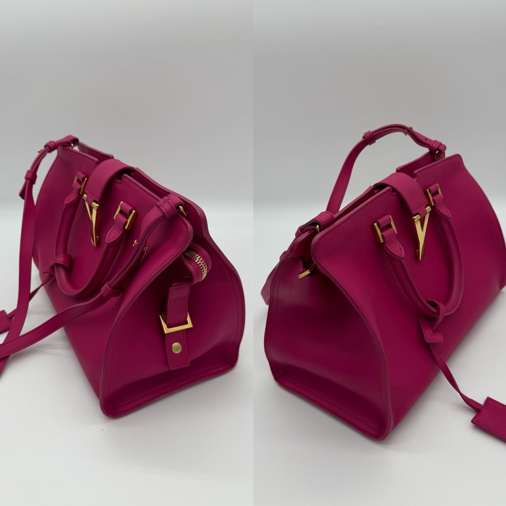Authentic Yves Saint Laurent pink small cabad tote in smoot calfskin leather - Picture 13 of 15